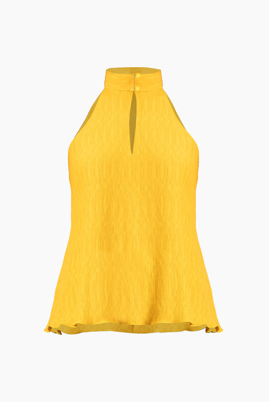 Blusa amarilla de cuello halter sin mangas